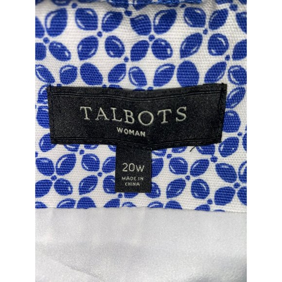 Talbots Woman Blue White Pattern Lined Zippered Size 20W Skirt‎ - Picture 5 of 5